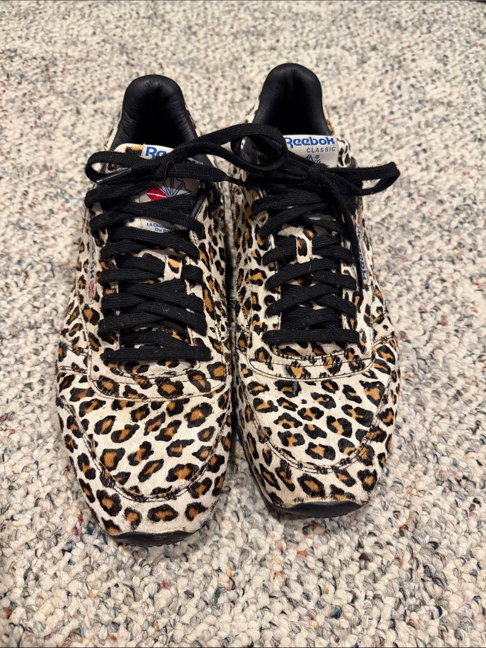 Reebok Classic Men's Leopard Print Sneakers - Black & Brown